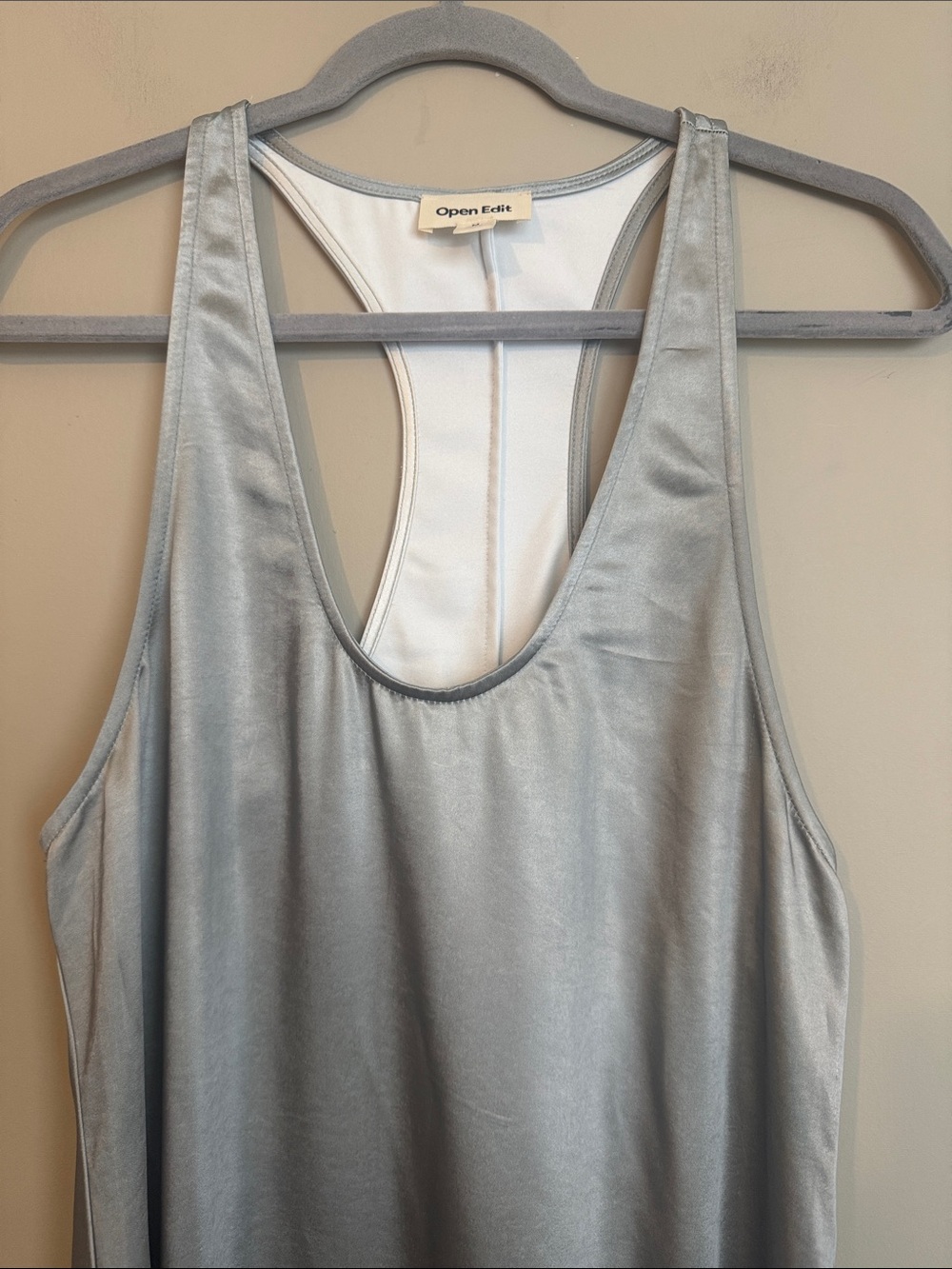 OPEN EDIT Racerback Satin Maxi Dress In Green Ombre, Size Medium - Picture 3 of 10